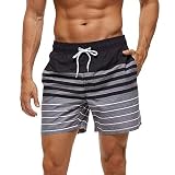FREDRM Mens Swim Trunks Quick Dry Boardshorts with Mesh Lining Above Knee Swimwear Bathing Suits (Bl