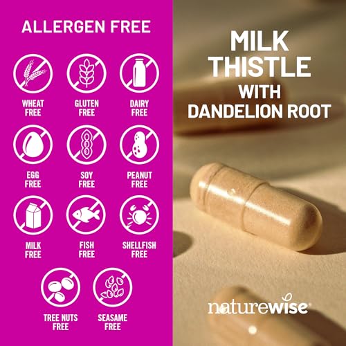 NatureWise Milk Thistle with Dandelion Root - Silymarin - Antioxidant Liver & Kidney Health Support Supplement - Vegan, Non-GMO, Gluten Free - 60 Count[60-Day Supply] - image 5