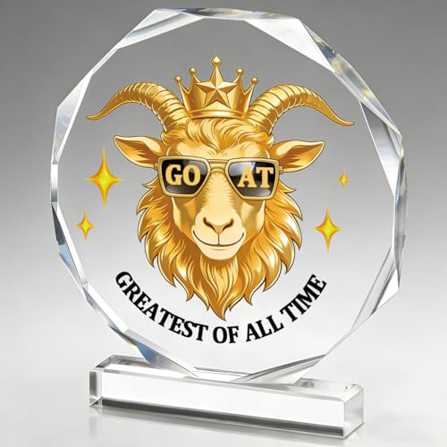 DOUOAUO Goat Trophy - Acrylic Championship Trophy Award 4.72x5.27 Inch - Perfect for Sports Tournaments Academic Competitions School Awards Party Prizes for Adults