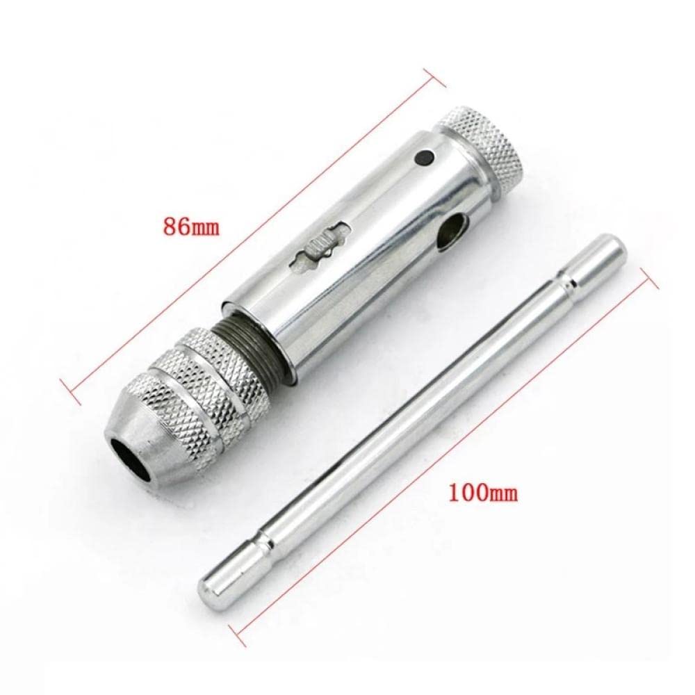 Juego de 5 machos de roscar métricos, Brocas, Herramientas manuales, M3-M8, Punta Espiral, machos de roscar y terrajas, Llave para machos de roscar de Madera y Metal.