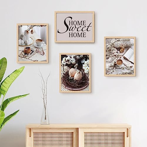 Englory 8X10 Picture Frame, Set Of 4 Photo Frames Pack Wall Or Tabletop Display Solid Oak Wood Real Glass #TOP5