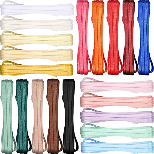 20 Pieces 109 Yards Satin Ribbon Colorful Grosgrain Ribbon Solid Colored Thin Ribbon Wrapping Ribbon Assorted Fabric Ribbon Polyester Craft Ribbon For Christmas Thanksgiving Birthday Wreath Decoration