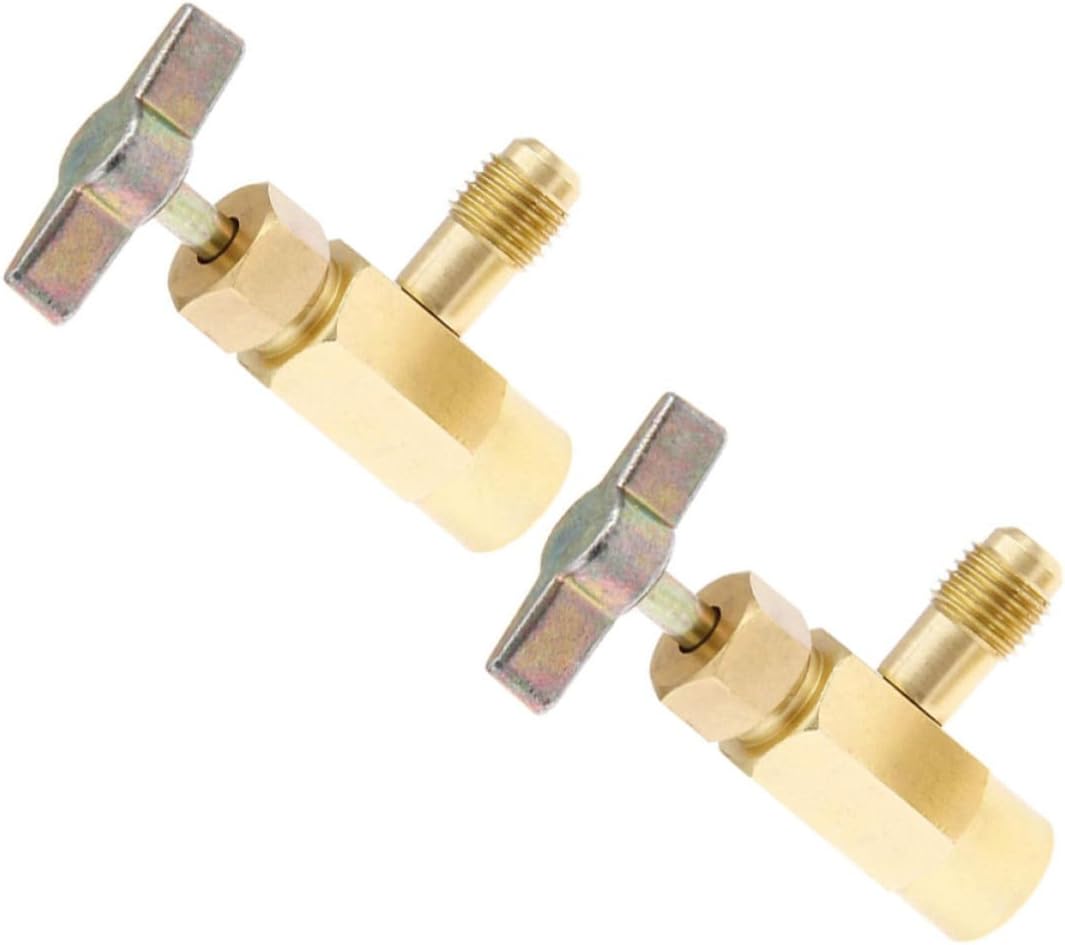 BETOOKY Conditioner for Portable for Refill Requirements Compact, and Refrigerants Refill 2pcs Brass Dispensing Tap Valve Bottle Opener Adapter with 1/2 Threaded Automotive