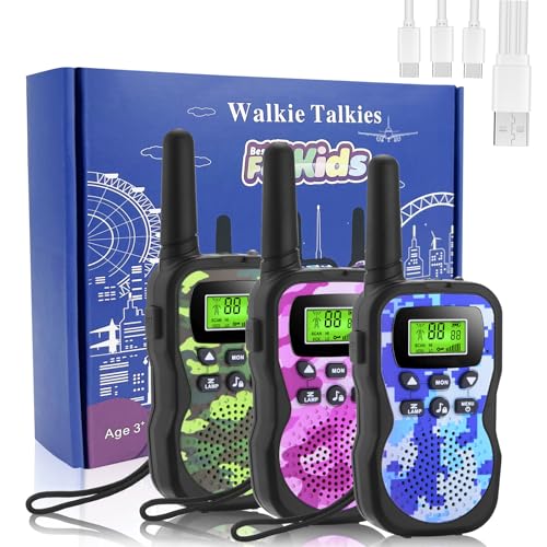 Walkie Talkie Recargables Para Niños, 8 Canales, Radio De 2 Vías, 3-12 Años Juguetes Y Regalos, Linterna Lcd Retroiluminada, Rango De 3 Km Par Walkie Talkie Recargables Para Niños, 8 Canales, Radio De 2 Vías, 3-12 Años Juguetes Y Regalos, Linterna Lcd Retroiluminada, Rango De 3 Km Par