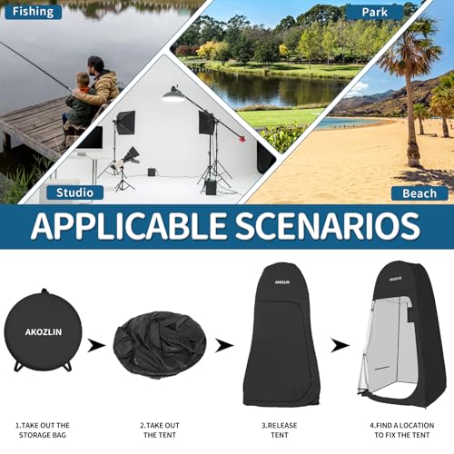 Image of AKOZLIN Portable Pop Up Shower Privacy Shelters Instant Tent Dressing Changing Outdoor Camping Toilet Tent