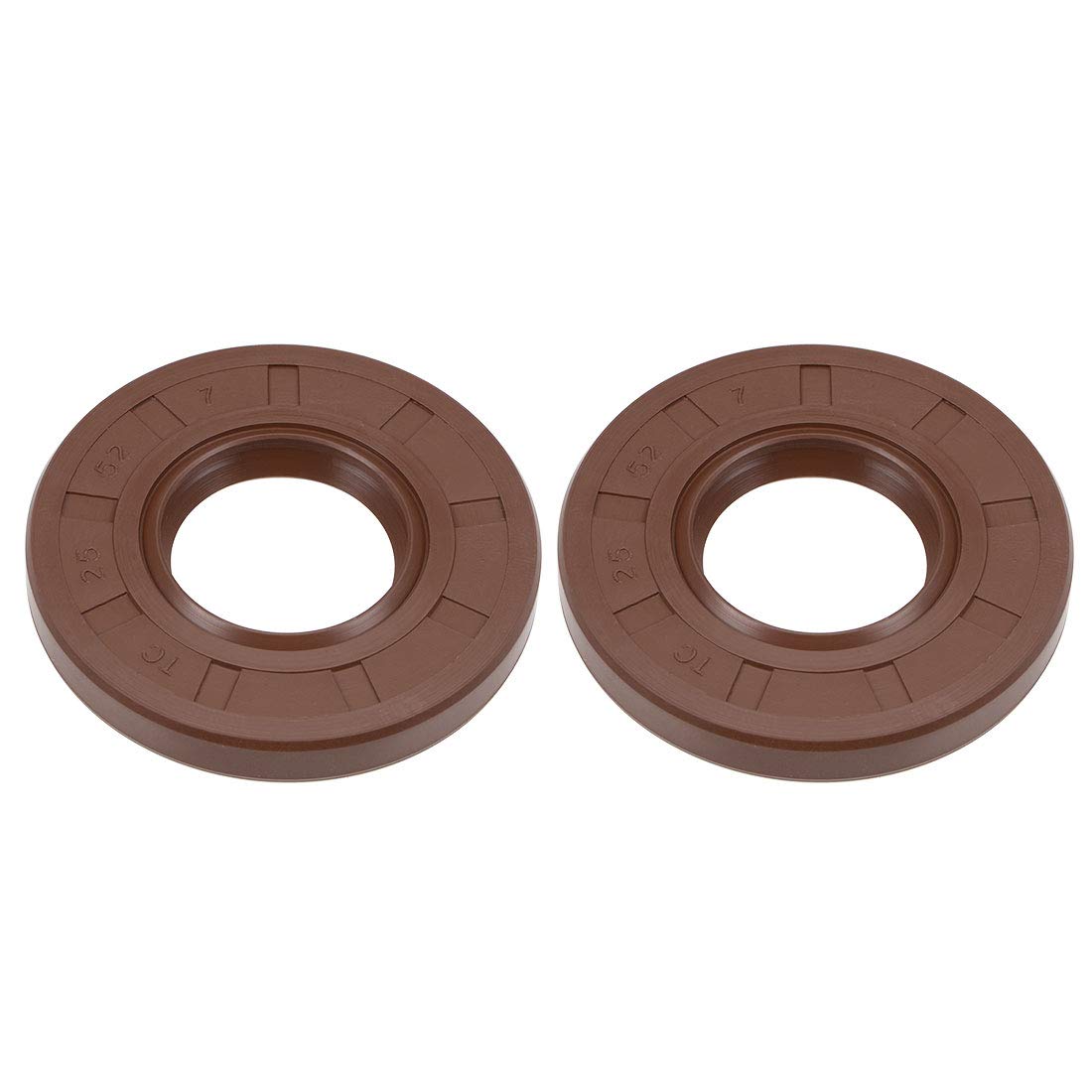 uxcell Oil Seal 25mm Inner Dia 52mm OD 8mm Thick Fluorine Rubber Double Lip Seals 2Pcs