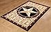 Furnish my Place 626 Star Gold Texas Western Star Decor Cowboy Area Rug Stain Resistant, Latex Backed Rugs, Gold (3'6