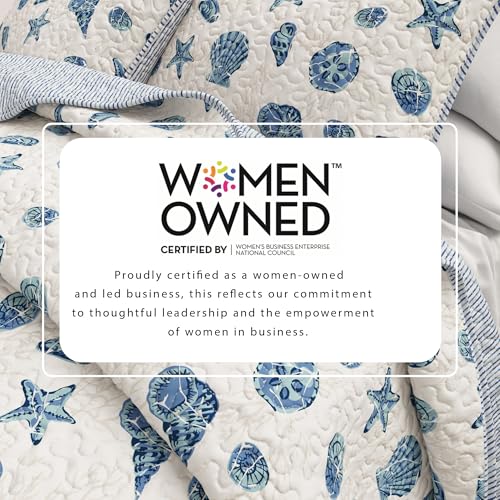 Image of Great Bay Home 3-Piece Coastal Beach Theme Comforter Set with Shams. Soft All-Season Luxury Microfiber Reversible Bedspread and Coverlet. Bali Collection (Twin, Blue)