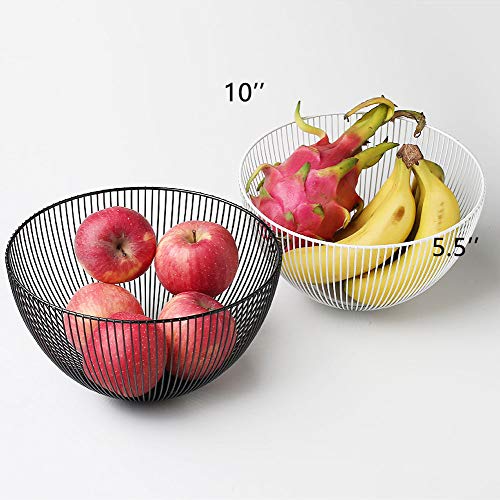 Ibwell Wire Fruit Basket Small Fruit Bowl Kitchen Fruit Basket Stand Fruit Bowls For The Counters Metal Fruit Bowl(Round Black) #TOP3