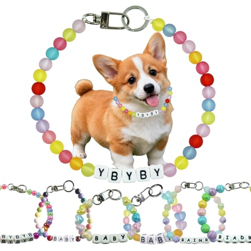 Collar para Perro Personalizado con Cuentas, Collar para Mascotas Personalizado con Nombre, Pulsera de la Amistad como Regalo para Perros, Gatos y Mascotas