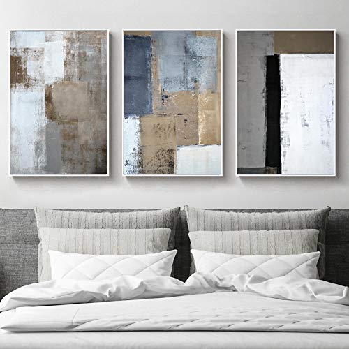 Peintures Europe pour grands murs vides ensemble de 3 toiles abstraites rétro 60x75 cm sans cadre