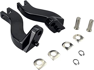 10mm Rear Passenger Footpeg Mounting Kit for Harley Davidson Touring Road King Road Glide Street Glide Electra Glide Models 1993-2023,Gloss Black