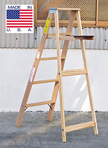 5 ft Wood Step Ladder with 200 lb. Load Capacity