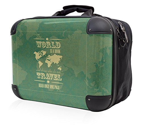 Preisvergleich Produktbild HAUPTSTADTKOFFER - STYLE Laptoptasche Businesstasche Notebooktasche, individuell gestalten, Geschenkidee, Design: World is a book