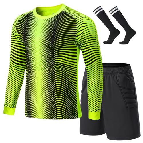 ZIQICAI2007 Children's soccer goalkeeper jersey youth children's team uniforms men's long-sleeve set...