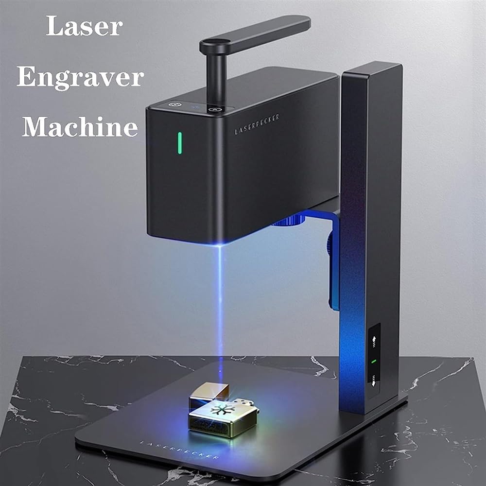 ZIJINGY Máquina de grabado láser mano, Grabador mayor precisión, escritorio compacta portátil con soporte for madera, cuero, metal, acero inoxidable, papel