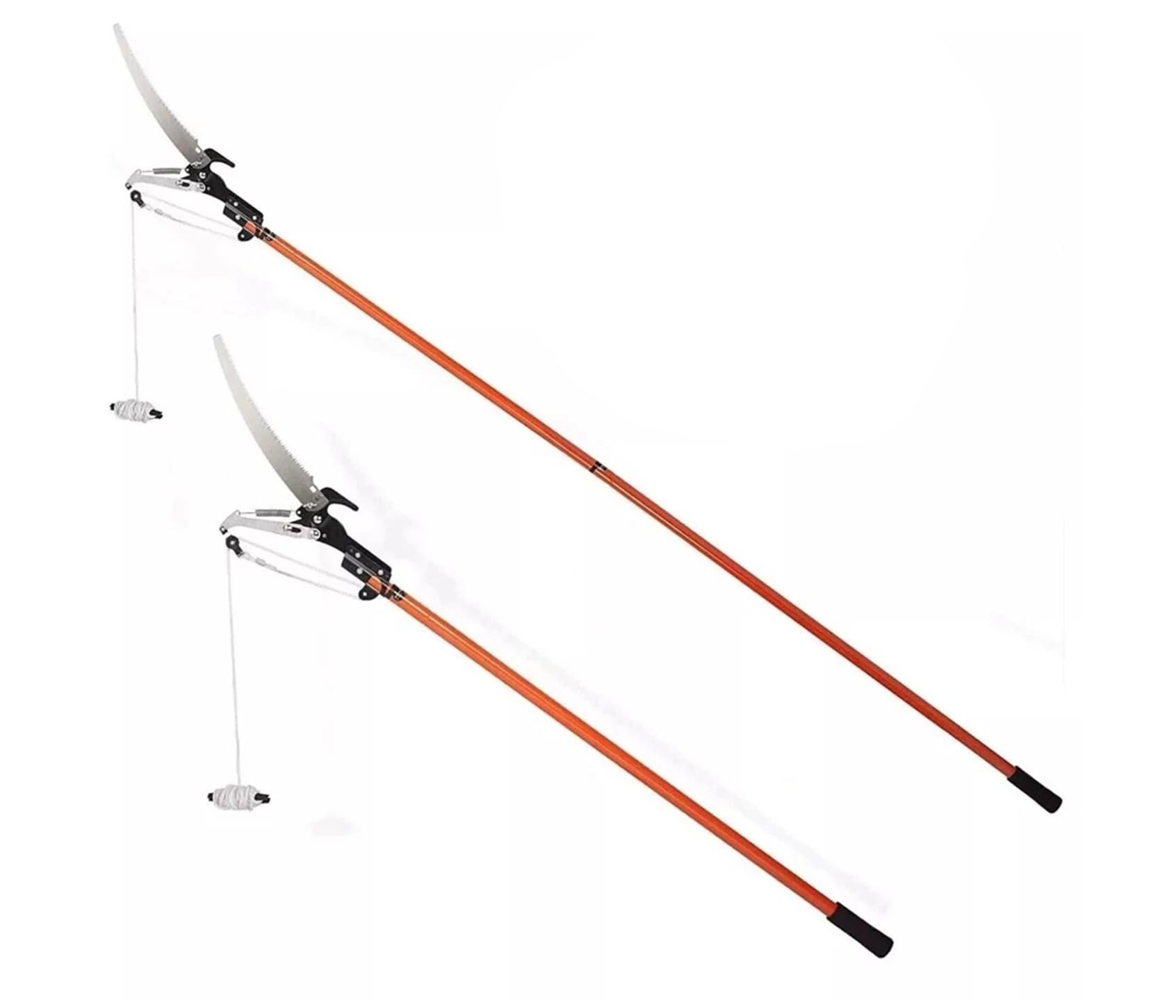 Premzo White/Orange Telescopic Garden Tree Pruner Branch Cutting Lopper Aluminium Extendable Pole Long Reach Branch Leaves Tree Trimming And Pruning Forestry Yard Garden Patio Cutter (Telescopic Pruner Saw)