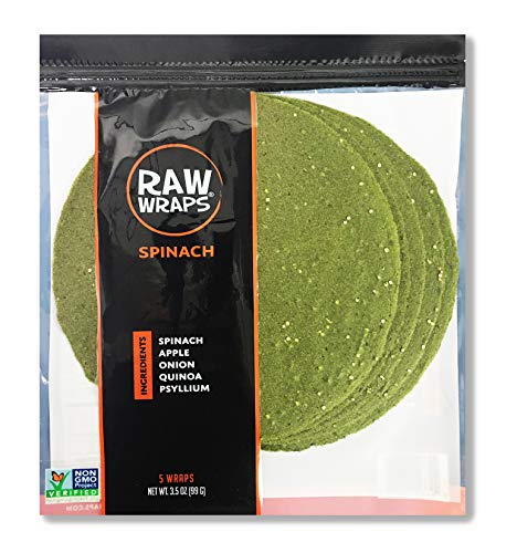Spinach Wraps | Vegan | Raw | 60 Calories (Single Bag)