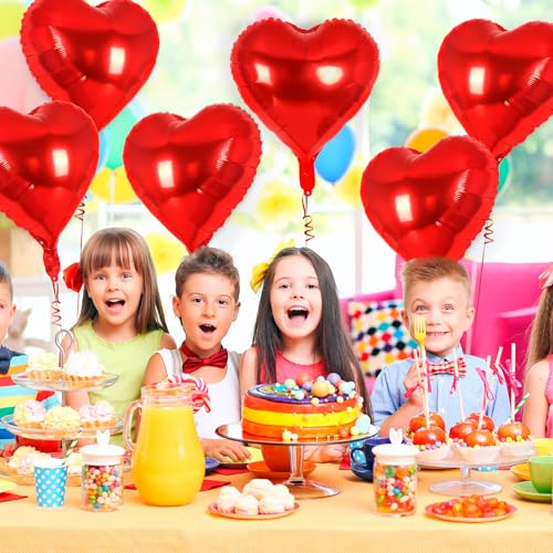 Image of 30 Pcs Red and Black Heart Balloons, 3 Sizes Heart Foil Balloon, Valentine Day Party Decorations, Love Balloon Valentine Balloons for Birthday Party Wedding Baby Shower
