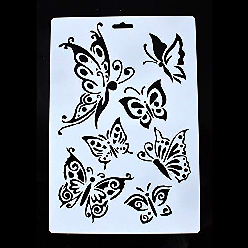 Image of SLGIFT DIY Decorative Stencil Template for Painting On Walls Furniture Crafts (Butterfly)
