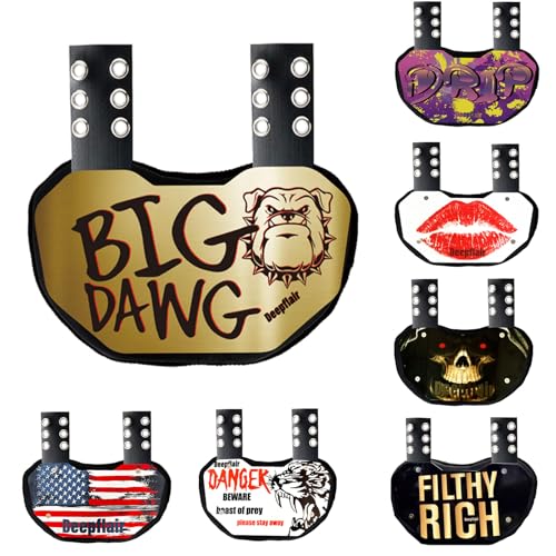 Deepflair Football Backplates Sports Football Back Plate Breathable Rugby Back Pads Hard Shell Lower Back Youth Backplate Protector Curved Design Protective Accessories for Youth and Kids (Small Size)