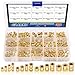 Glarks 370Pcs M2 M3 M4 M5 Female Thread Knurled Brass Threaded Insert Embedment Nut Assortment Kit for 3D Printing