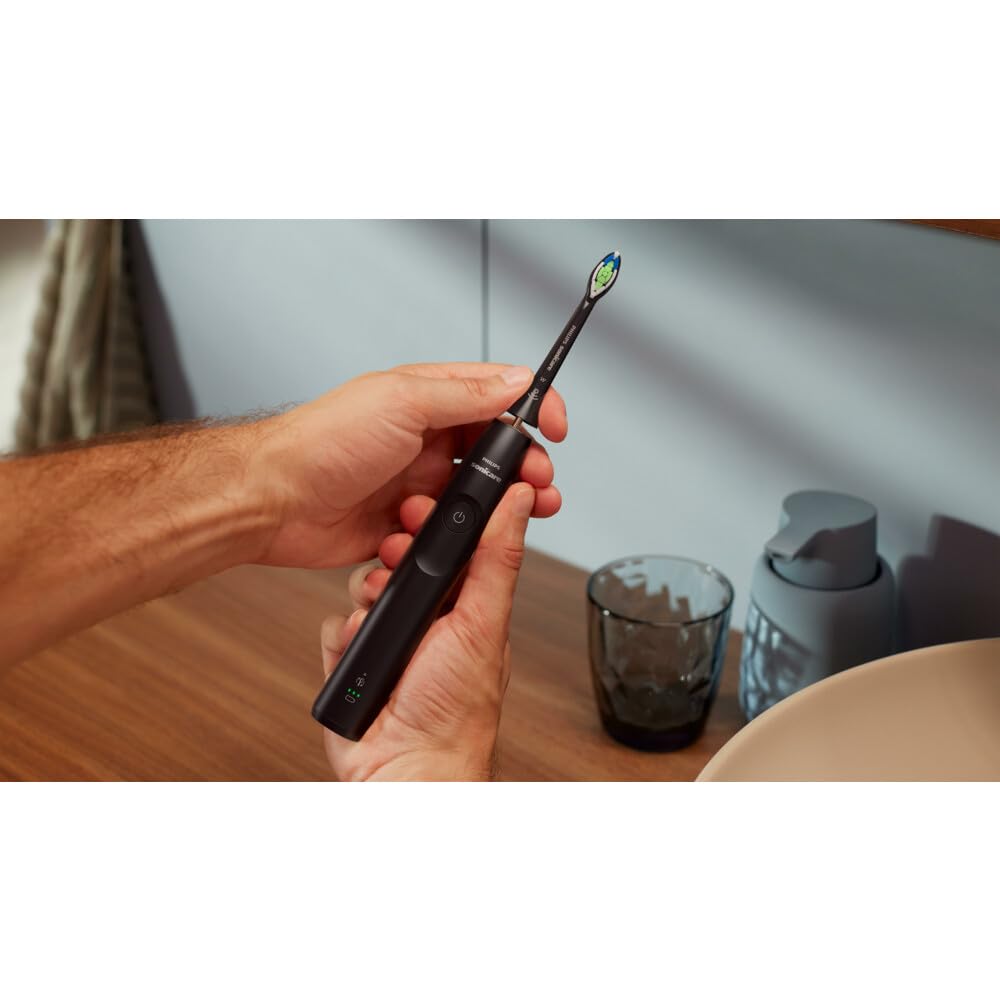 Philips Sonicare serie 5300 Sonicare Spazzolino elettrico sonico con base di ricarica, 2 livelli intensit�, sensore di pressione colore nero HX7101/02 (Philips Sonicare 5300, HX7101/02, Scha)