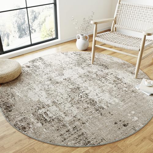 PureCozy Beige Area Rug 2x3 Machine Washable Modern Abstract Entryway Carpet Non Slip Neutral Door Mat Low Pile Soft Non Shedding Contemporary Throw Rug for Bathroom Laundry Kitchen Dining R