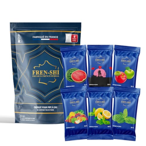 Frenshi - 6 x 50 g - Best Pack - Goût Chicha, Saveur shisha, Arome hookah. Made in France