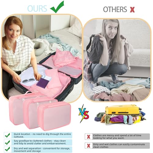 10 Pcs Set Packing Cubes - Travel Packing Organizers, Expandable Suitcase Organizer, Luggage Organizer Bags - Image 6