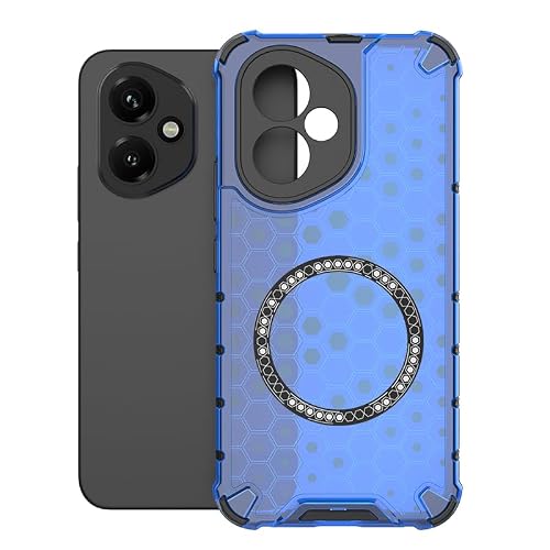 HWPIVOX Case for Honor 400 5G, TPU Lining Pattern Magnetic Phone Case, Four-Corner Airbag Protection and Anti-Fall Protection Phone Cover for Honor 400 5G Blue