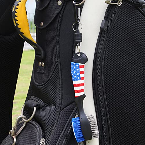 Gloof Golf Towels, Golf Club Cleaner Kit With 3 Microfiber Usa Flag Golf Towels For Golf Bags For Men, Golf Club Brush With Groove Cleaner With Clips #TOP6