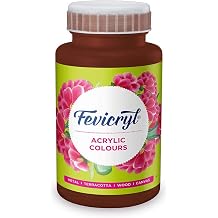EGLCARE Fevicryl Acrylic Paint Dark Brown Acrylic Colour 500 ml Art and Craft Paint DIY Paint Rich Pigment Non-Fading Painting Colours by Pidilite