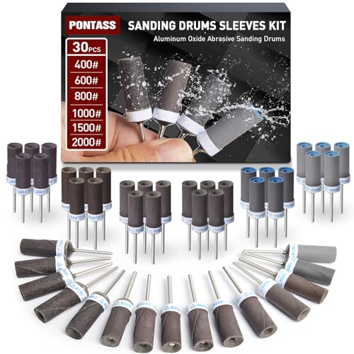 30PCS Sanding Sticks,1/8" Shank Sanding Drum for Dremel Rotary Tool