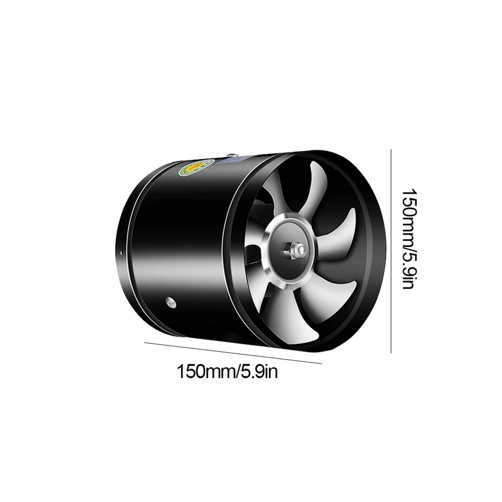 Ventilatore 4 '' 6 '' Tubo Di Scarico Ventilatore Aria Ventilatore Tubo Di Metallo Ventilazione La Di Scarico 2800 RPM Estrattore Bagno Wc Ventilatore A Parete Condotto Ventilatore(6 Inch)