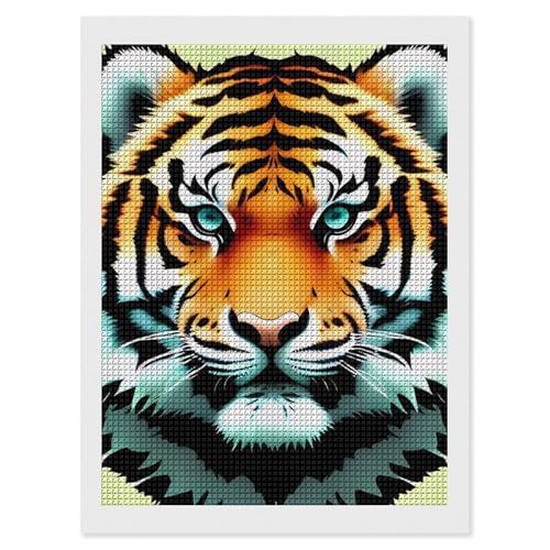 Peinture diamant tête de tigre pour décoration murale salon et bureau avec kit 5D
