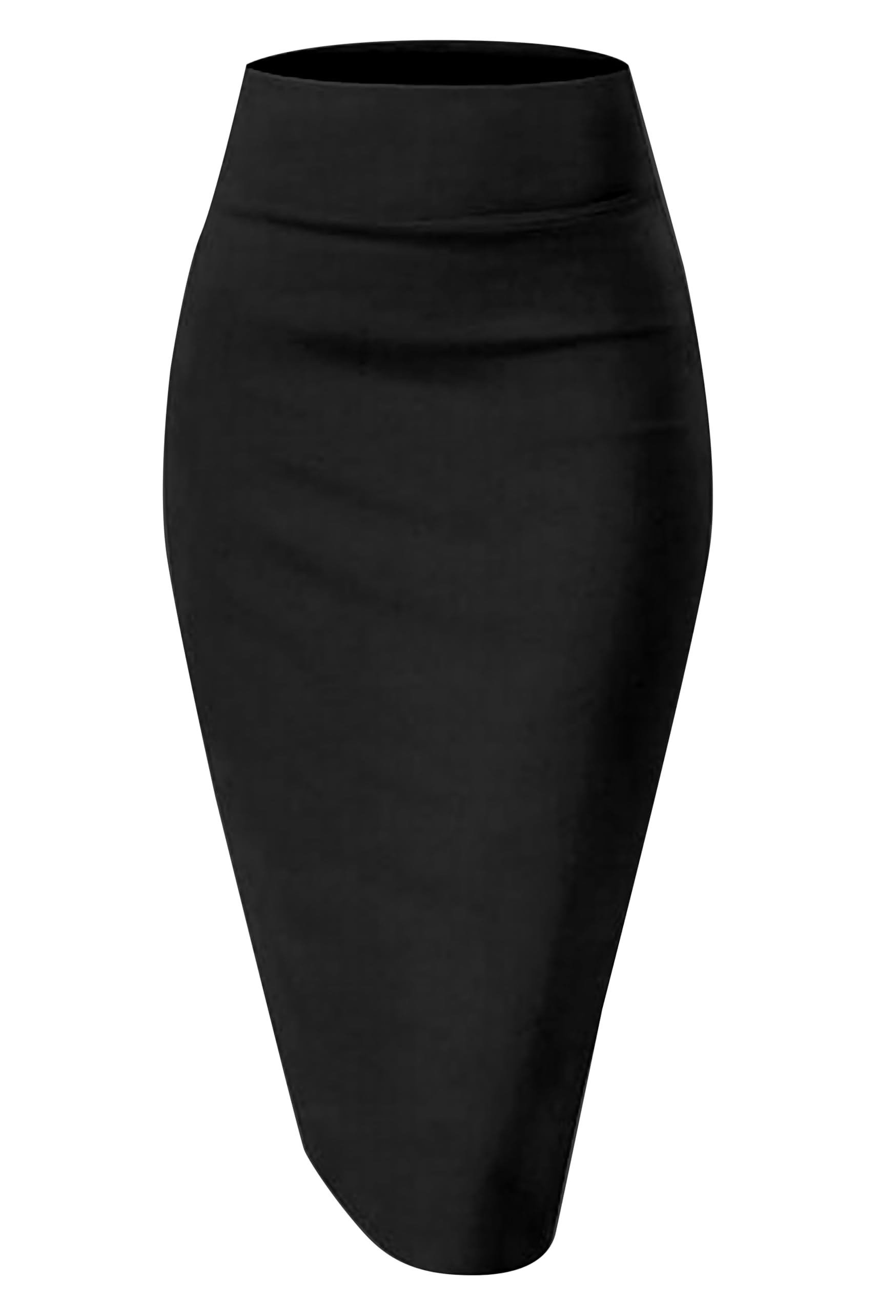 Women's Knee Length Formal Pencil Skirt with Elastic Waist Band