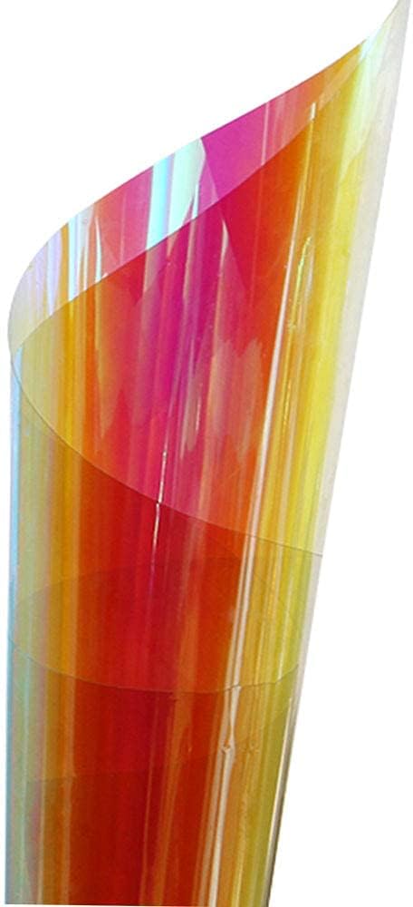 Sunice 54" x16ft Roll Holographic Iridescent Window Film Colorful Glass Stickers Adhesive Stained Glass Vinyl Anti UV Rainbow Effect Tint for Home Building Decorative