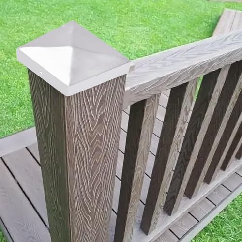10 Stück Pfostenkappe, Pfostenkappen 9x9 cm, 90x90 mm Abdeckkappe Metall galv, Zaunpfosten Metall verzinkt, Zaunpfosten Kappen für Holzpfosten, Pyramiden Form
