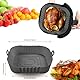 Vicloon Silikonform Für Heißluftfritteuse,2PCS air Fryer silikon (19.5cm), Wiederverwendbarer Heißluftfritteuse Silikon für quadratische Heißluftfritteusen mit 3–4,75 l-Grau+Blau
