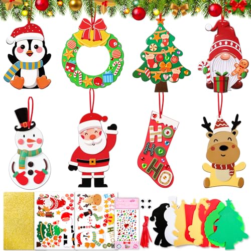 Edonkvi Basteln Weihnachten Kinder,8 Stück Weihnachtsbasteln...