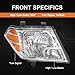 RUIANOMG Headlights Assembly Replacement For Nissan Frontier 2009-2020, Replace 26060ZL40A 26060ZL40B, Amber