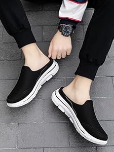 SAGUARO Clogs ademende mesh pantoffels zomer holle slippers tuinschoenen vrije tijd badschoenen strand aqua slippers platte zool pantoffels dames heren, Donkerblauw, 45 EU