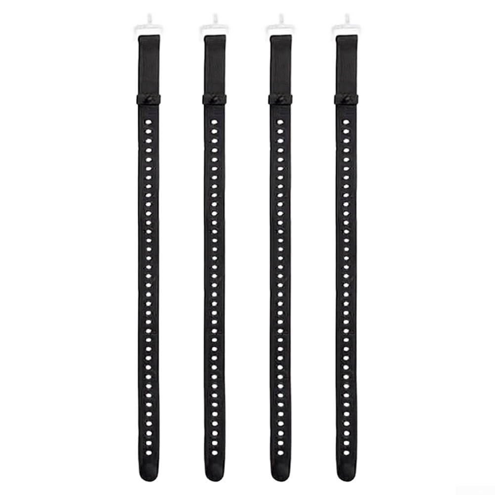 Cinghie regolabili in gomma con fibbie, strumento di ancoraggio di lunga durata resistente alle intemperie per tubi di ferro, camion, uso industriale, 30 cm 45 cm (45 cm x 2,5 cm, nero)