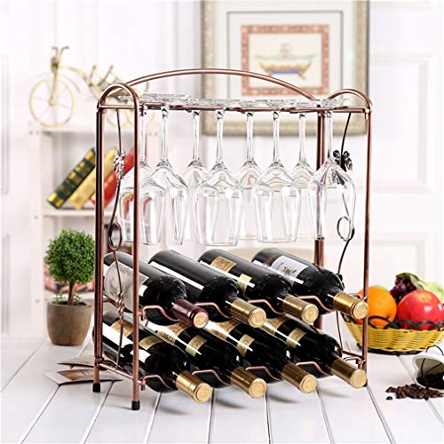 Soporte de hierro para vino de encimera, 8 botellas miniatura 2
