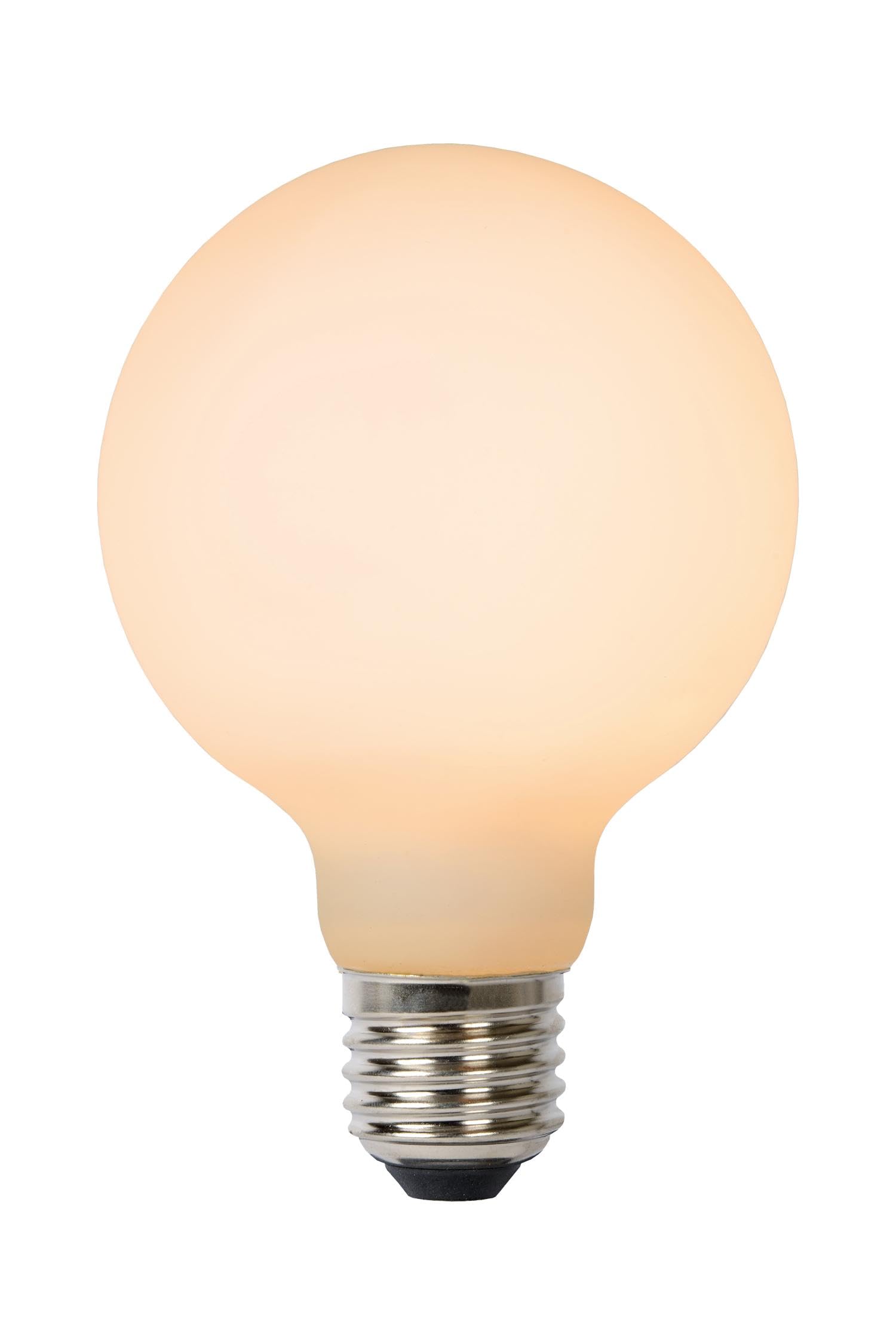 LUCIDE Step dim Bulb - Filament lamp - Diameter 12.5 cm - LED dim - E27-1 x 8 W 2700 K - 3 Step dim - Opal