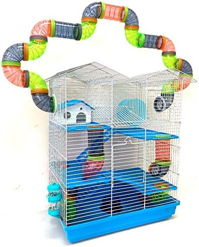 Large 5-Level Twin Tower Habitat Hamster Home Rodent Gerbil Mouse Mice Rat Wire Animal Cage Long Crossover Tube