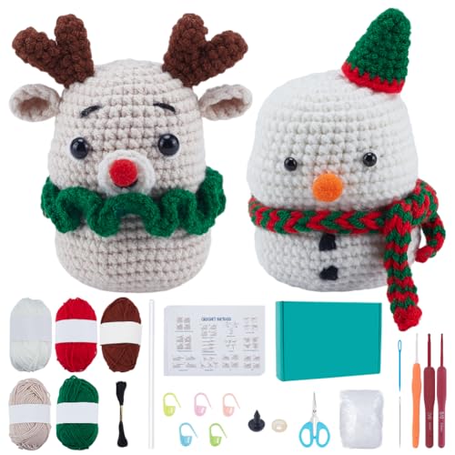 ACRNIGHEET 2Pcs Christmas Crochet Kit for...