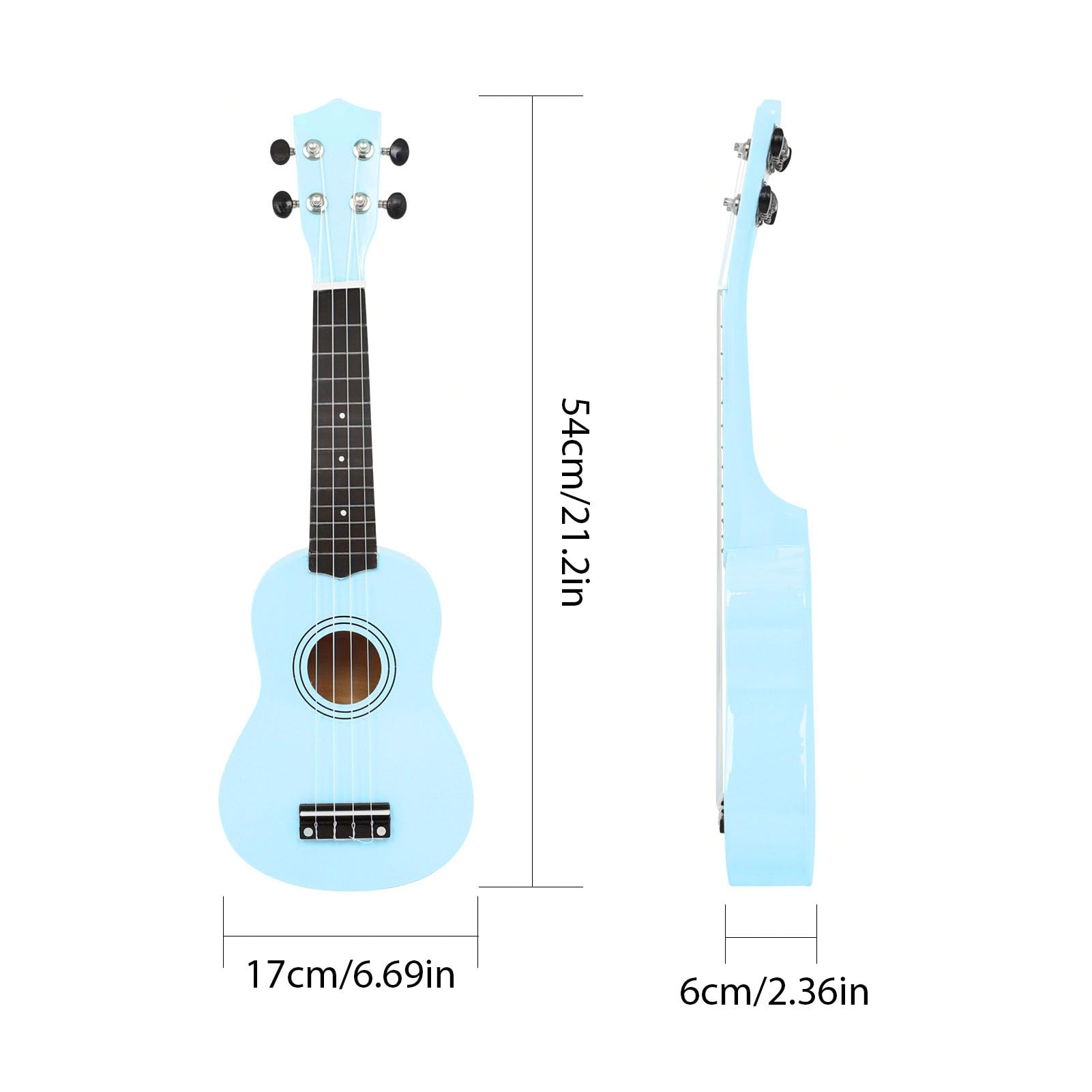 Jeffergarden Ukulélé de 53 Cm (21 pouces) avec Corps en Tilleul, Cordes en Nylon et Accordeur intégré. Kit Complet pour Débutants Comprenant Housse, Sangle, Médiators et capodastre. Convient (BLUE)
