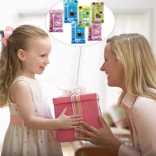 Party Propz School Stationery Items For Girls - Pack Of 6 Pcs|Multicolor Kawaii Stationery|Stationery Set For Kids Return Gift|Aesthetic Stationery Korean|Back To School Stationery|Cute Stationery